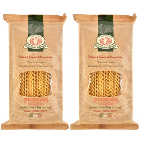 Rustichella d'Abruzzo Fusilli col Buco long curly pasta with sauce-friendly texture.
