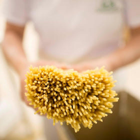 Rustichella d'Abruzzo Fusilli col Buco pairs beautifully with tomato sauce.