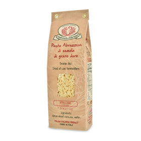 Rustichella d'Abruzzo Stelline small star pasta ready for comforting broth bowls.