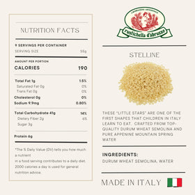 Rustichella d'Abruzzo Stelline stars brighten soups and kid-friendly meals.