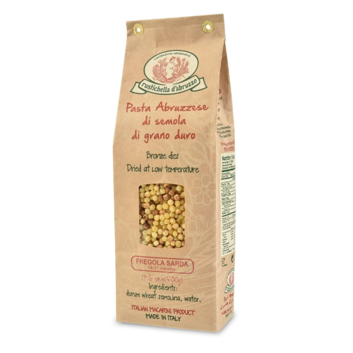 Rustichella d'Abruzzo fregola sarda bulk pack for pantry storage and versatile cooking.