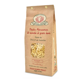 Rustichella d'Abruzzo macaroni 500g front of pack, premium durum wheat for classic pasta dishes.