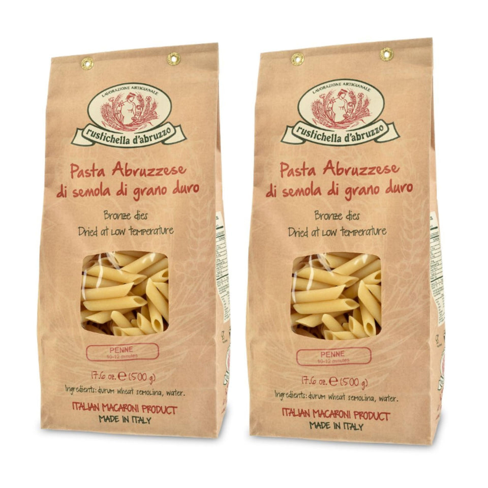 Rustichella d'Abruzzo penne pasta pack 500g ready for a quick, authentic Italian meal