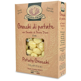 Rustichella d'Abruzzo potato gnocchi pack highlighting soft texture for quick meals.