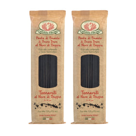 Rustichella d'Abruzzo tonnarelli squid ink 500g pack for seafood-inspired meals.