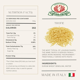 Rustichella Trofie with potatoes and beans in a traditional Ligurian dish.