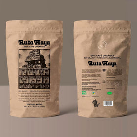 Ruta Maya Organic Coffee Medium Roast brewed cup, inviting aroma and smooth finish.
