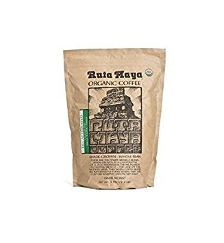 Ruta Maya Organic Decaf Coffee—dark roast, whole bean, smooth flavor for daily brewing.