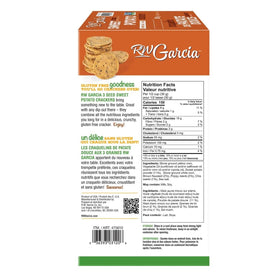 RW Garcia 3-Seed Sweet Potato Crackers close-up showing crisp texture and seeds.