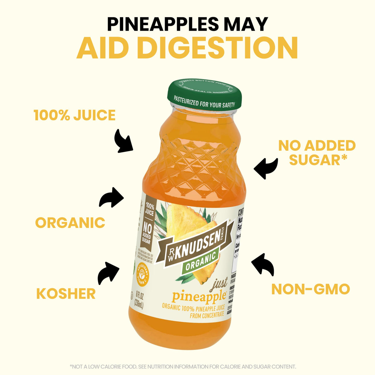 12-pack display of R.W. Knudsen Organic Just Pineapple Juice