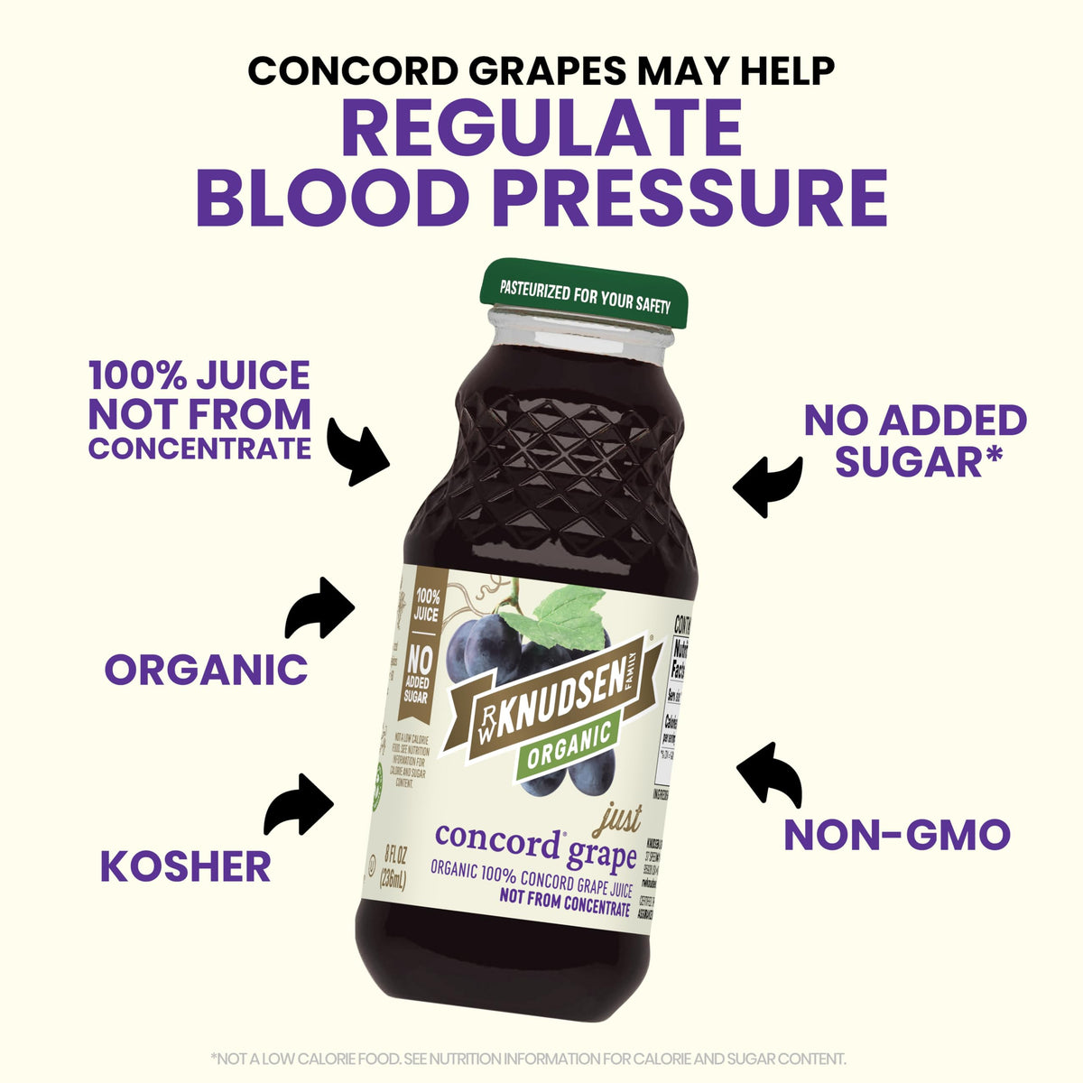 R.W. Knudsen Concord grape smoothie ingredient, natural flavor boost.