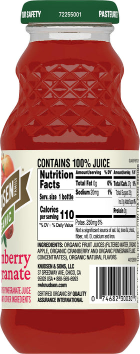 R. W. Knudsen juice bottle on ice for a refreshing serve