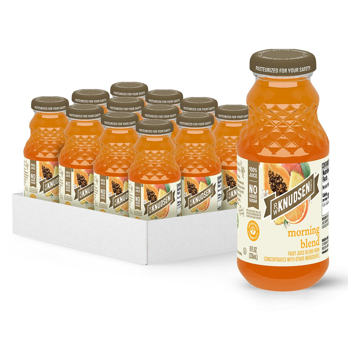 R.W. Knudsen Morning Blend bottle front, ready to enjoy.