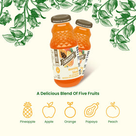 R.W. Knudsen Morning Blend pour showing fresh fruit juice flow.
