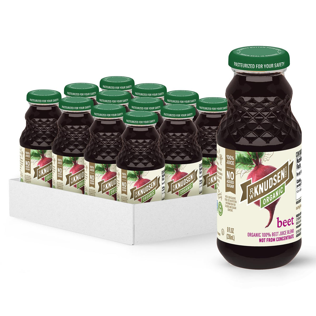R.W. Knudsen Organic Beet Juice bottle emphasizing organic flavor for smoothies.