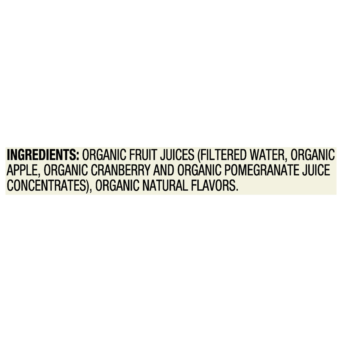 R. W. Knudsen Organic Cranberry Pomegranate label closeup with organic certification