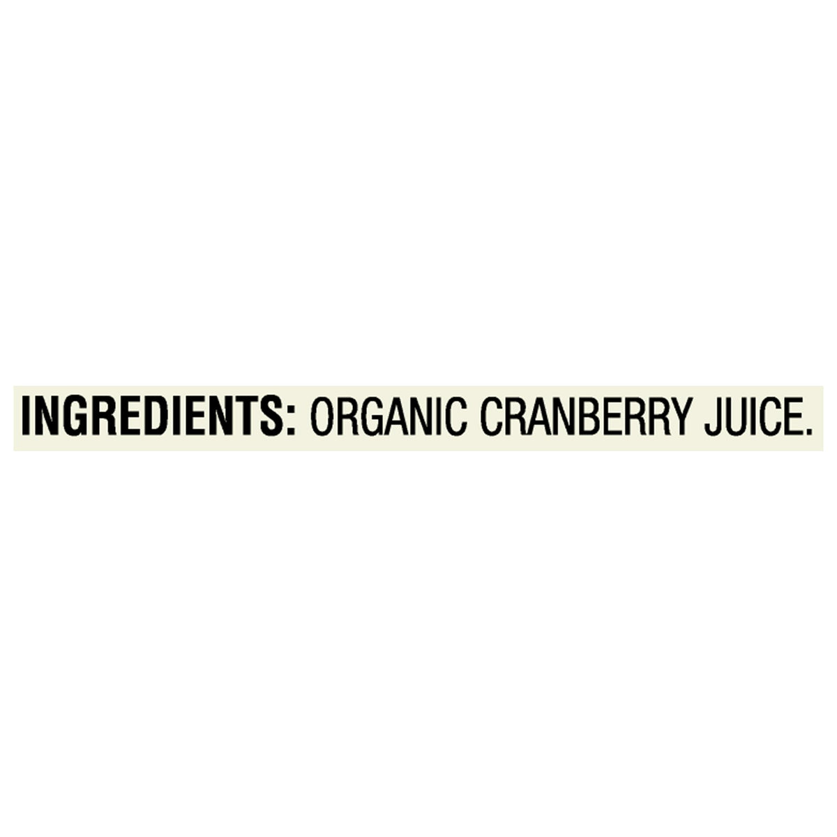 R.W. Knudsen Organic Just Cranberry Juice label highlights no added sugar and non-GMO verification.