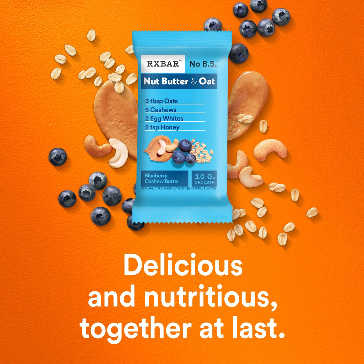 RXBAR bar texture close-up with soft oats and crispy bits