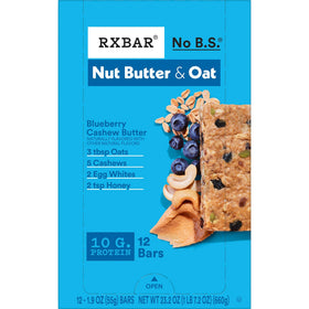 RXBAR Blueberry Cashew Butter bar with breakfast spread