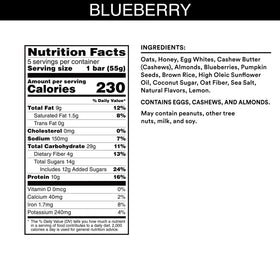 RXBAR blueberry cashew butter bar closeup showing creamy texture and fruity flavor