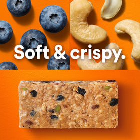 RXBAR Blueberry Cashew Butter bar cross-section showing creamy center