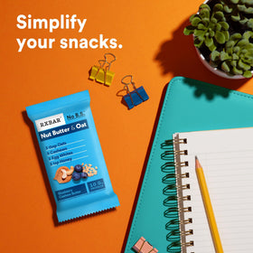 RXBAR Blueberry Cashew Butter bar on pantry shelf