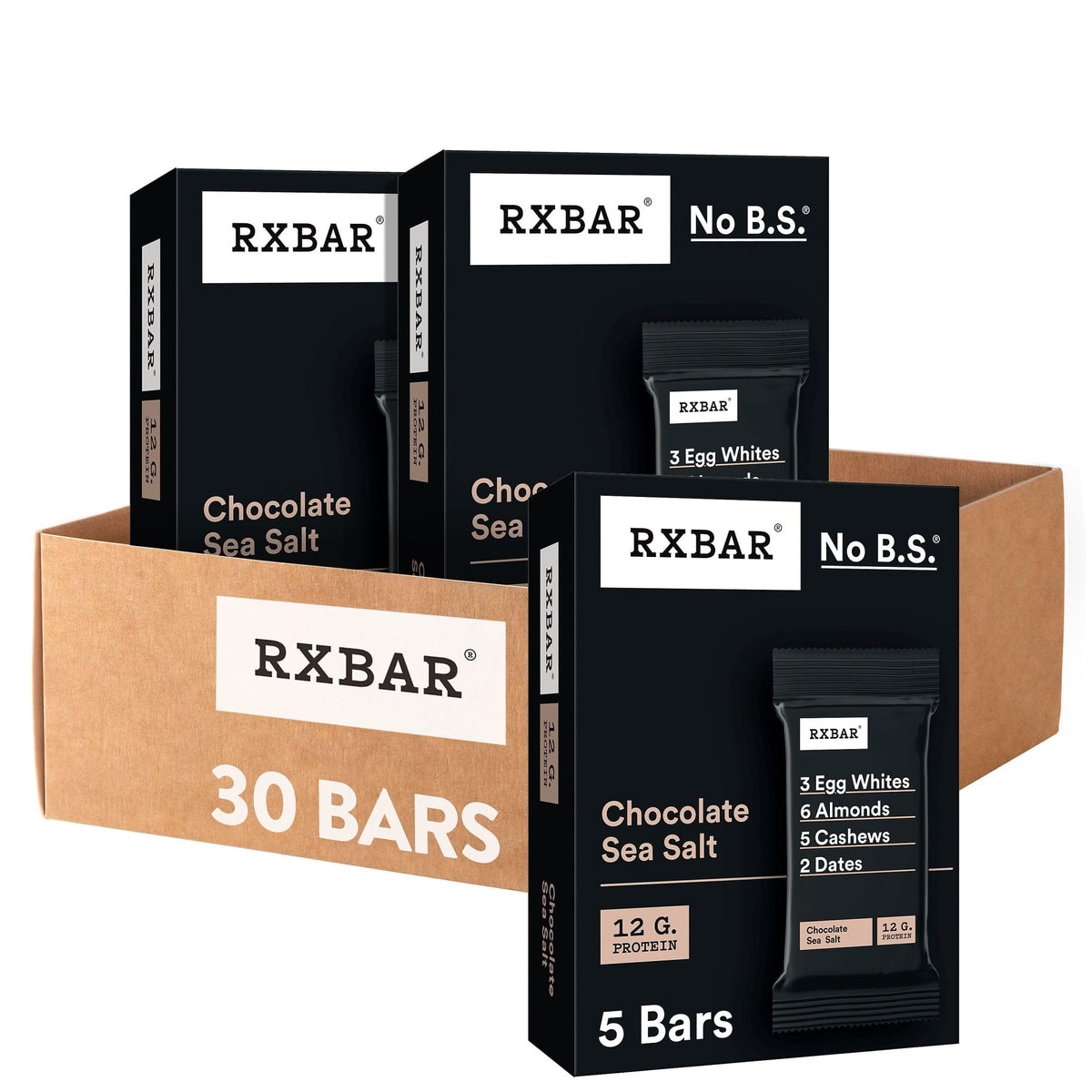 RXBAR Chocolate Sea Salt front view showing a protein-packed snack for on-the-go