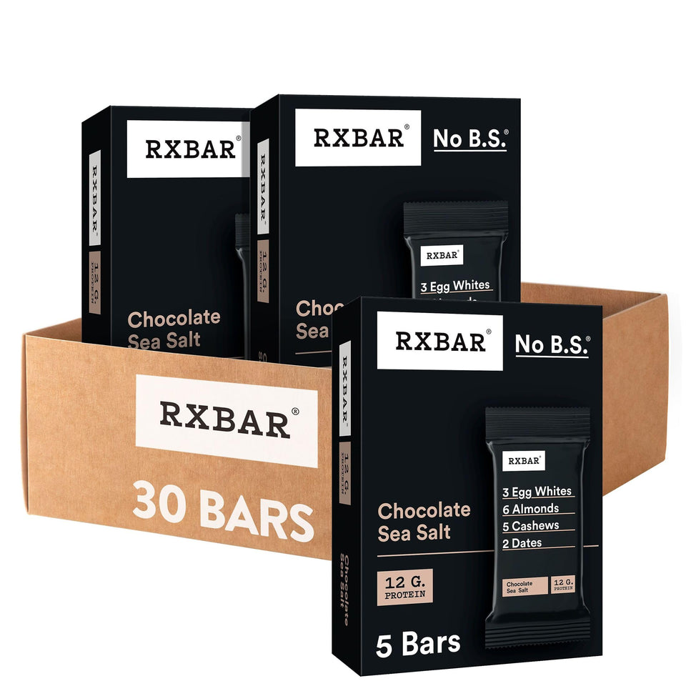RXBAR Chocolate Sea Salt front view showing a protein-packed snack for on-the-go