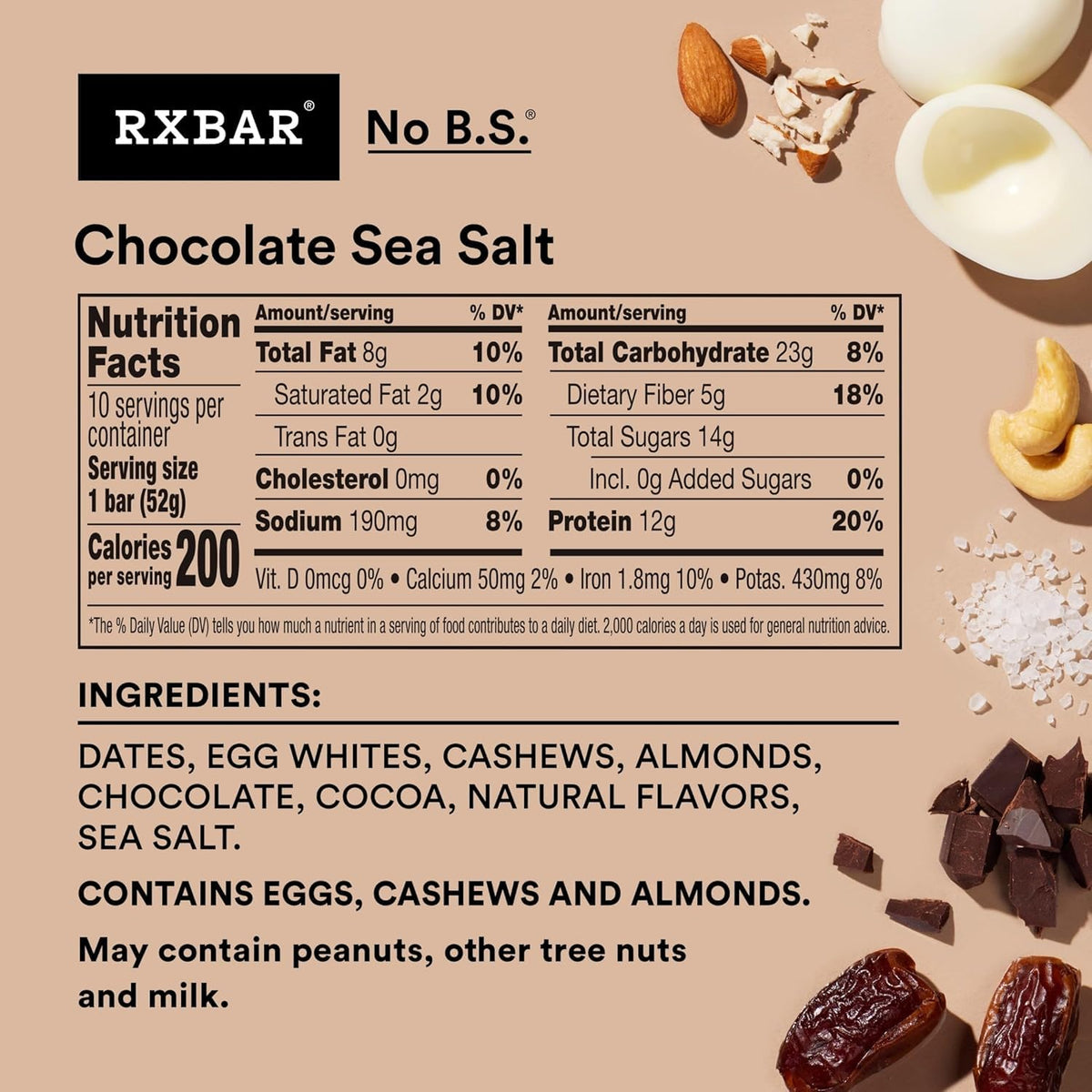 RXBAR Chocolate Sea Salt bar in hand, satisfying protein-forward bite