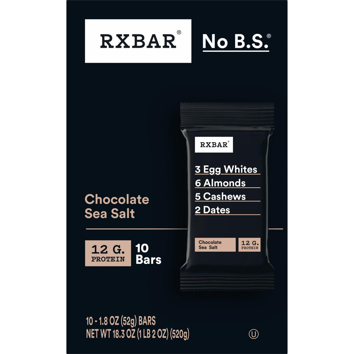 RXBAR Chocolate Sea Salt gym bag snack for energy.