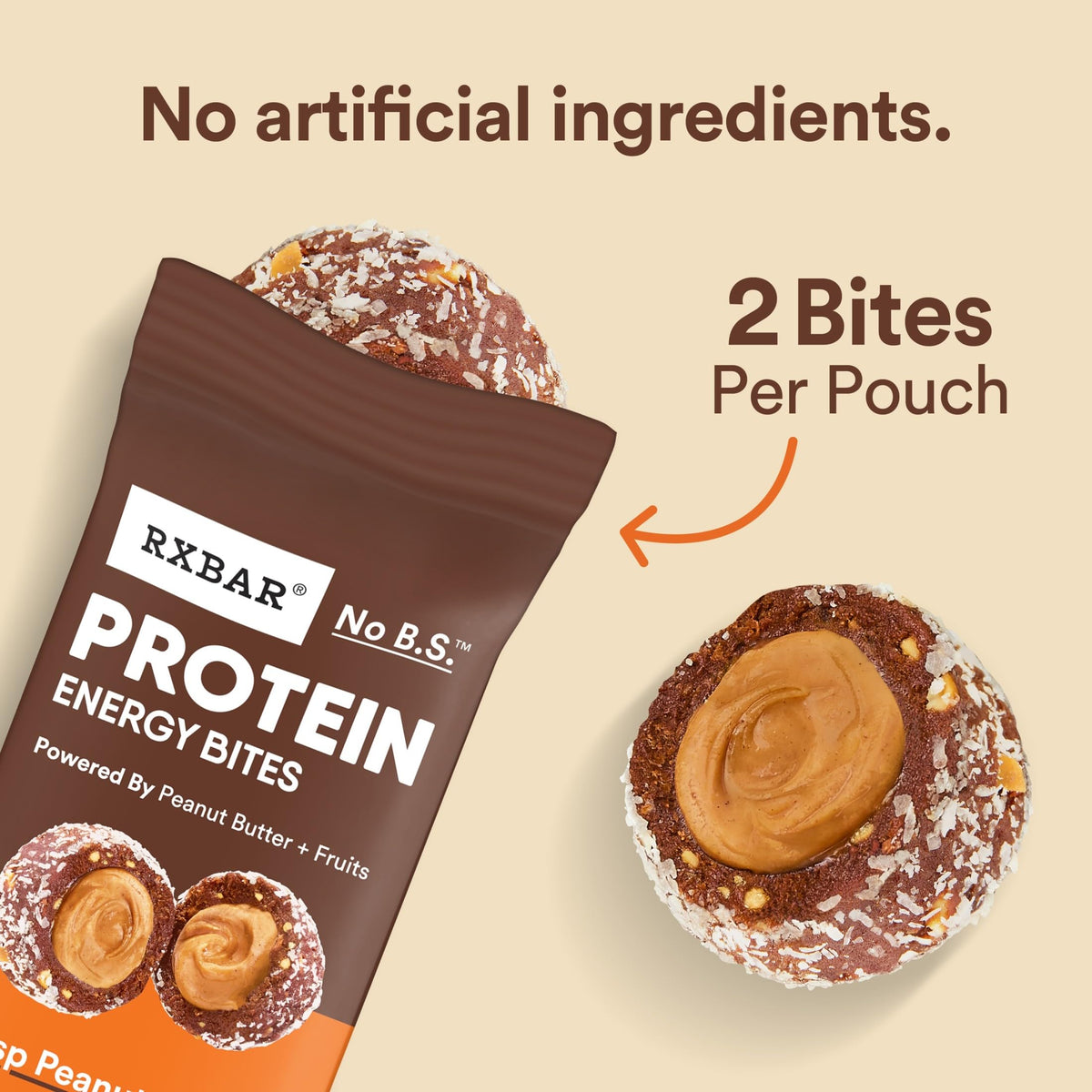 RXBAR Energy Bites ingredient closeup highlighting peanut butter and dates
