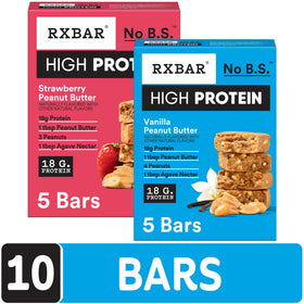 RXBAR High Protein Bars vanilla peanut butter bar closeup highlights creamy texture and bite