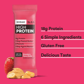Close-up of RXBAR High Protein bar texture shows creamy chew.