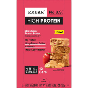 RXBAR High Protein bar beside a gym bag for on-the-go fueling.