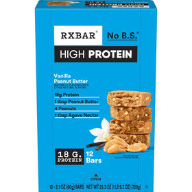 RXBAR High Protein Vanilla Peanut Butter bars packaging for on-the-go snacking