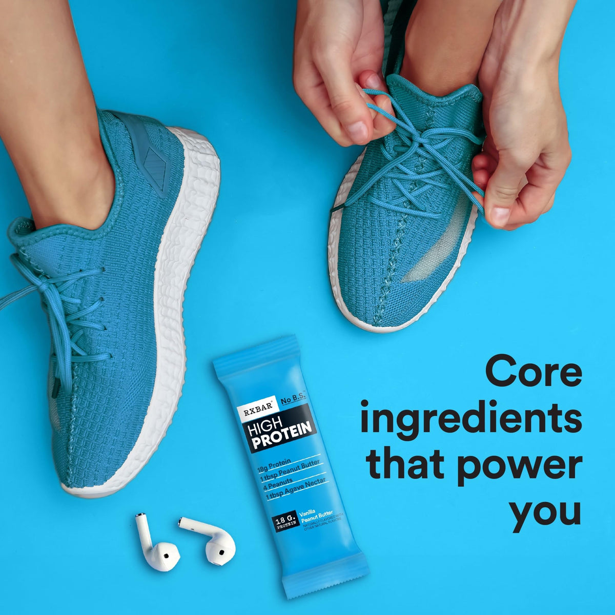 Soft and chewy RXBAR High Protein Vanilla Peanut Butter bar texture