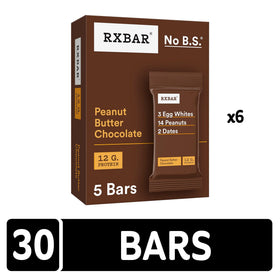 RXBAR ingredients: peanuts, egg whites, dates—visible in close-up for clean protein vibes