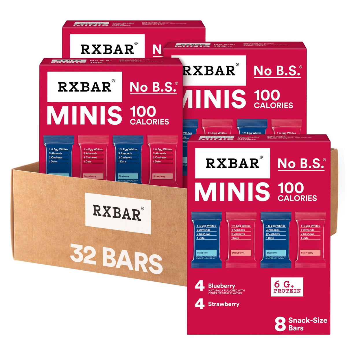 RXBAR Minis blueberry bar showcasing real fruit flavor and on-the-go protein