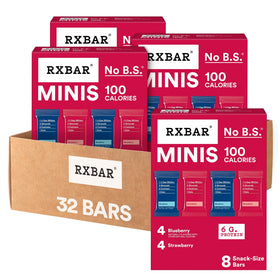 RXBAR Minis blueberry bar showcasing real fruit flavor and on-the-go protein