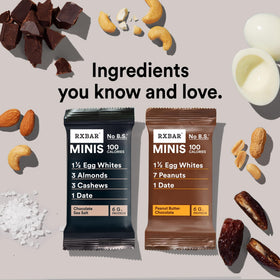RXBAR Minis dates and nuts binding visible in texture.