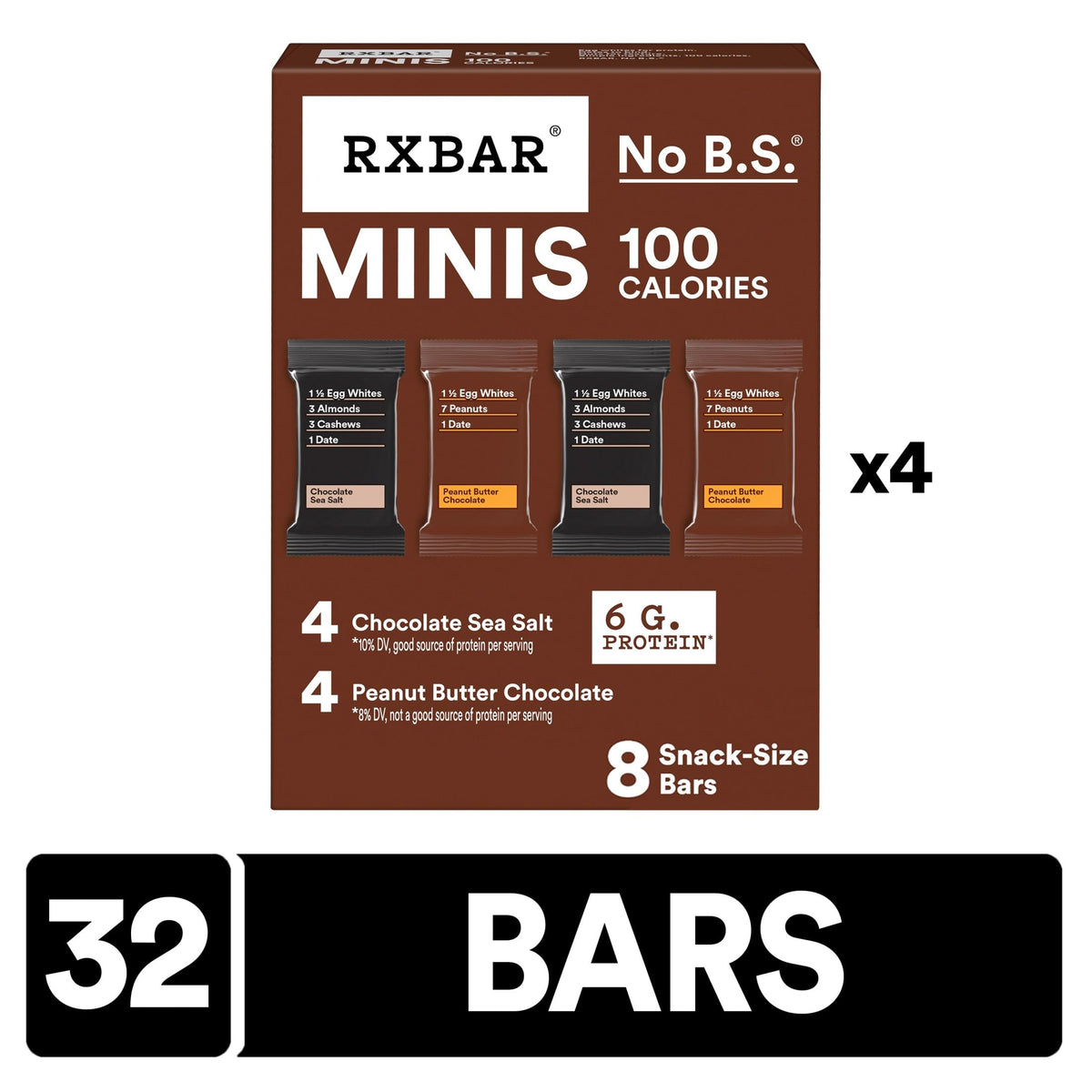 RXBAR Minis egg whites and nuts close-up for protein.
