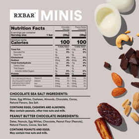RXBAR Minis Peanut Butter Chocolate bar, satisfying flavor.