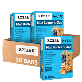 RXBAR Nut Butter and Oat Blueberry Cashew Butter bars packs for convenient on-the-go energy