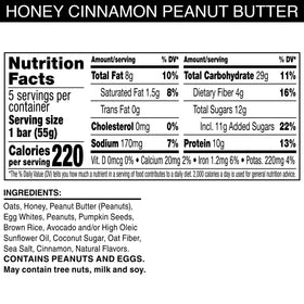 Closeup of RXBAR Nut Butter and Oat bar texture showing soft and crispy bite.