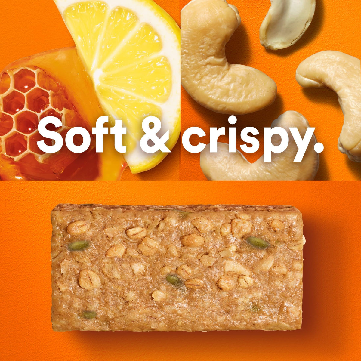 Gluten-free RXBAR Nut Butter and Oat Lemon Honey Cashew bar label