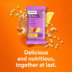 RXBAR Nut Butter and Oat Lemon Honey Cashew bar 10g protein highlight