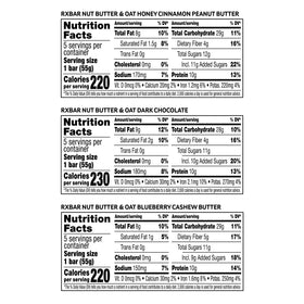 RXBAR Nut Butter and Oat Variety Pack image with 3 boxes illustrating versatile snack options