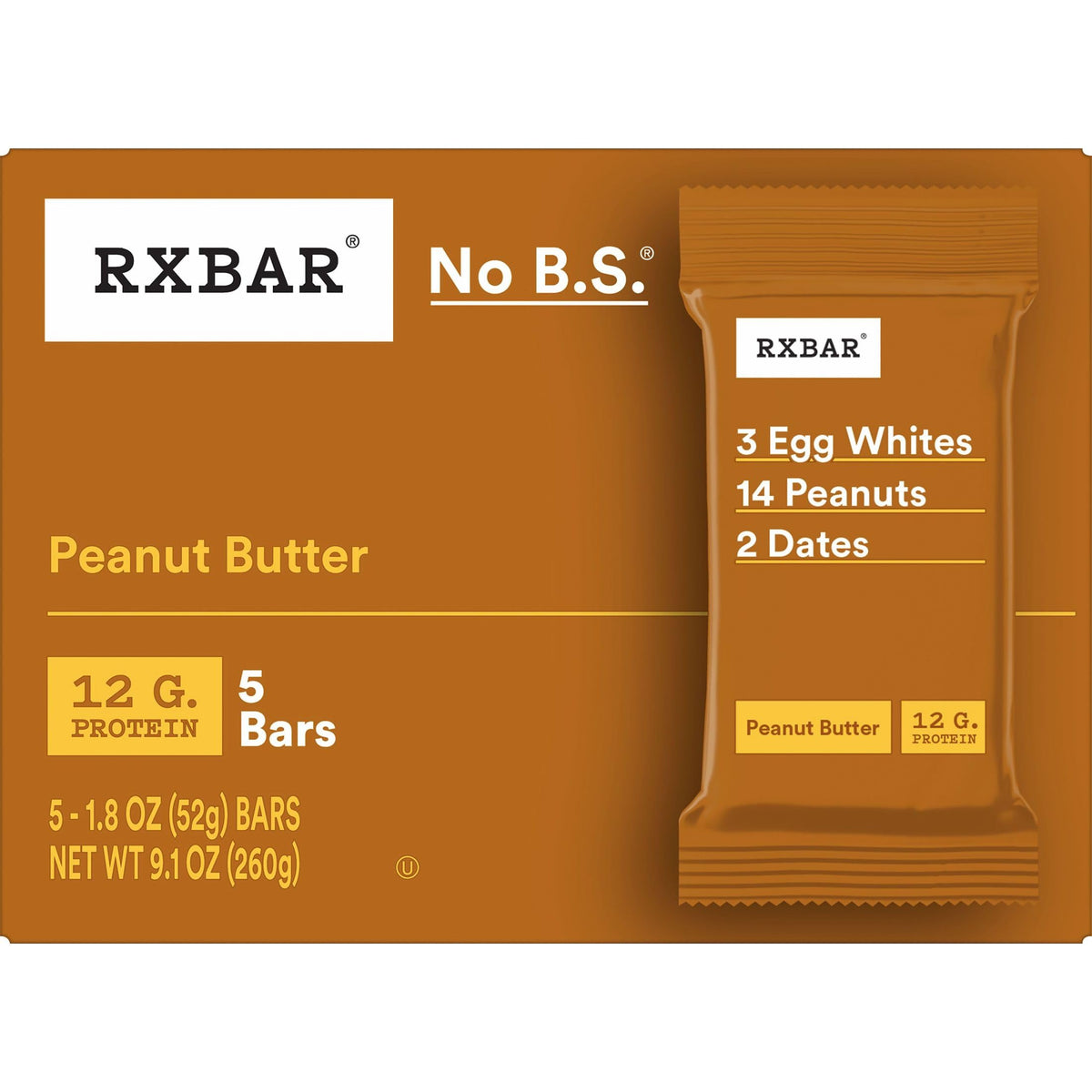 RXBAR Peanut Butter Bar served with oats for a wholesome breakfast.