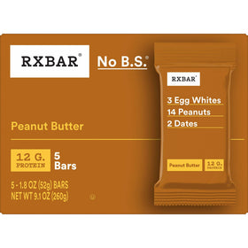 RXBAR Peanut Butter Bar served with oats for a wholesome breakfast.