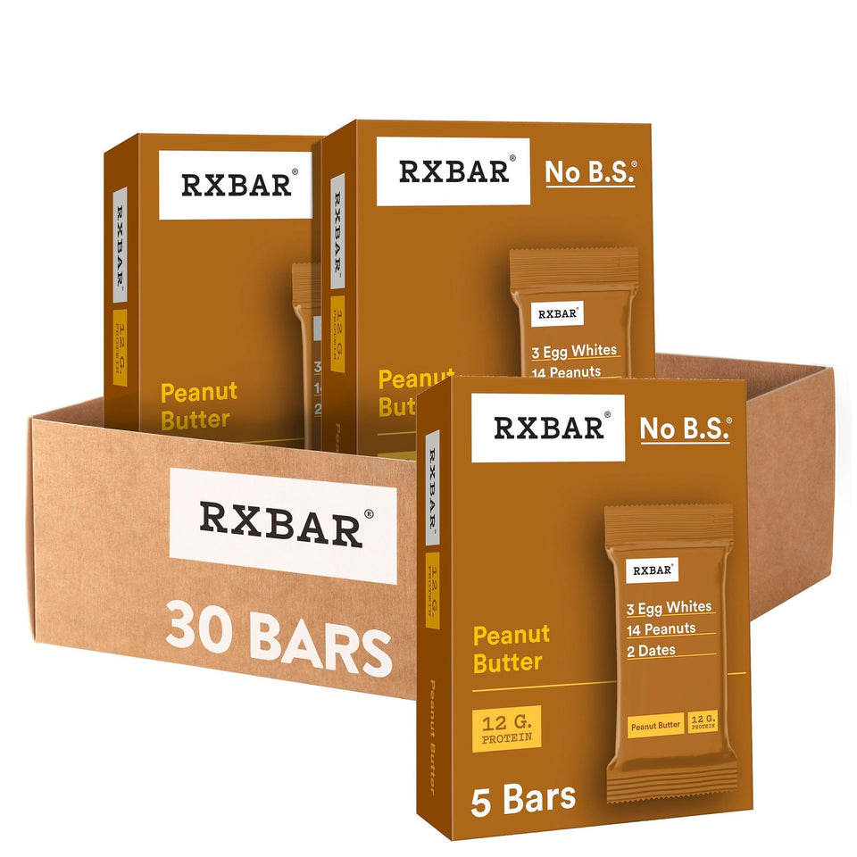 RXBAR Peanut Butter Bar on the go for a quick energy boost.
